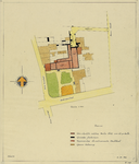 214641 Plattegrond van het terrein en de bebouwing van de voormalige St. Paulusabdij (Hamburgerstraat), met ...